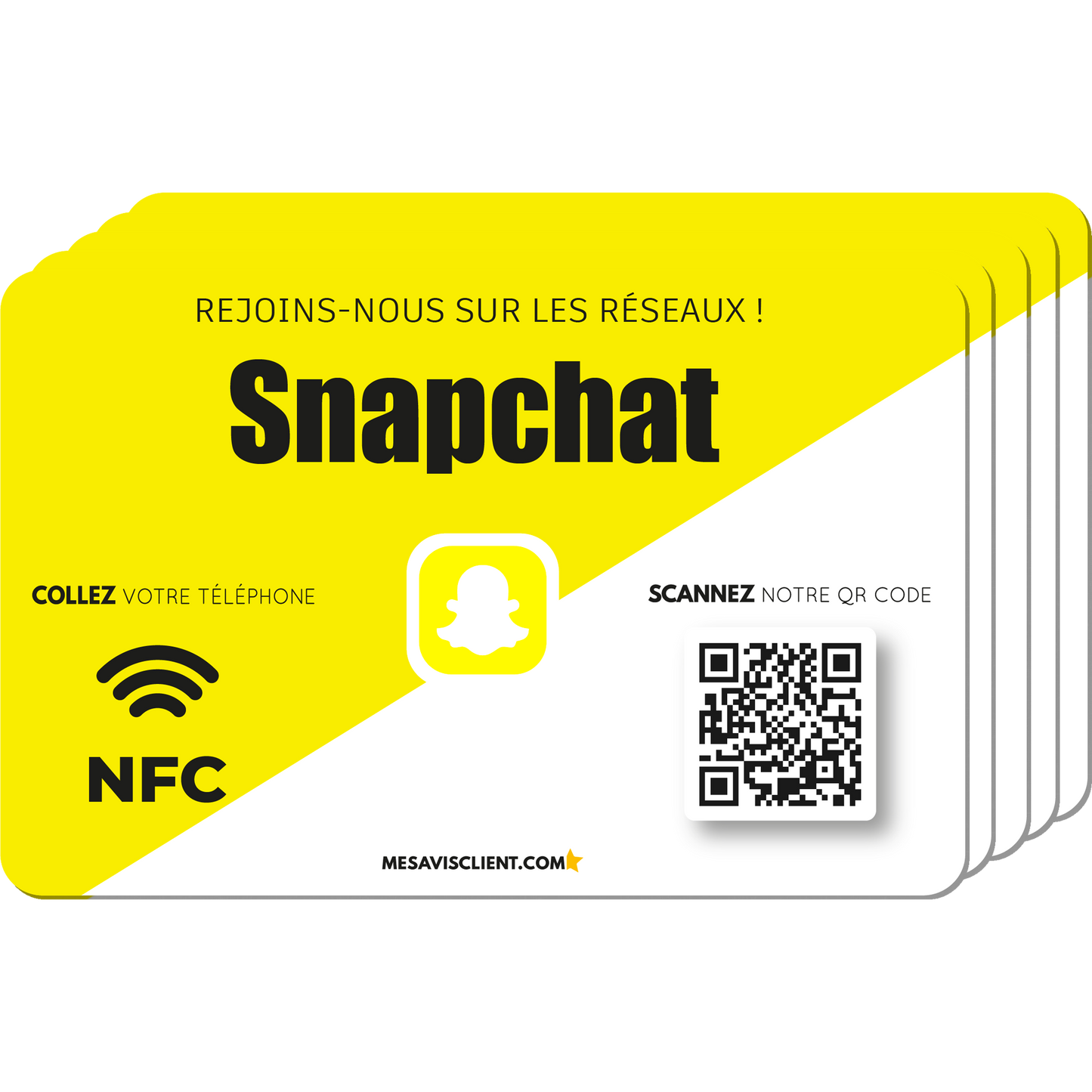5 Cartes NFC - Snapchat