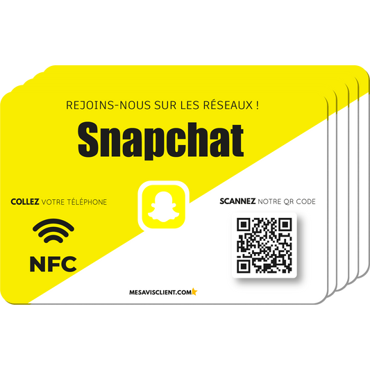5 Cartes NFC - Snapchat